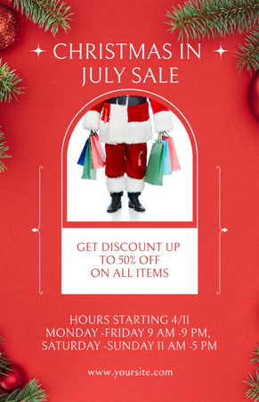 July Christmas Sale Announcement Flyer 5.5x8.5in Design Template