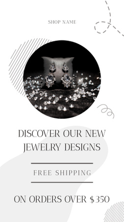 Designvorlage Luxury Diamond Earrings für Instagram Story