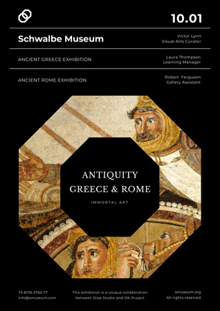 antiikin kreikka ja rooma näyttely Poster Design Template