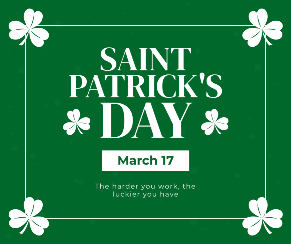 Modèle de visuel Holiday Wishes for Saint Patrick's Day on Simple Green - Facebook