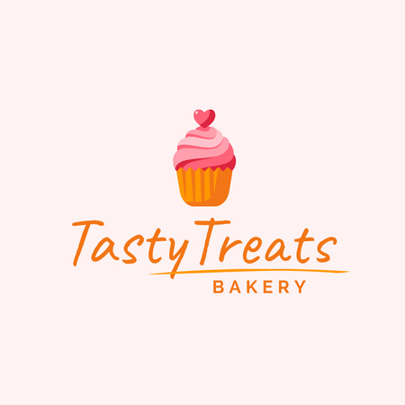 Creamy Cupcake And Bakery Promotion With Slogan Animated Logo Design Template