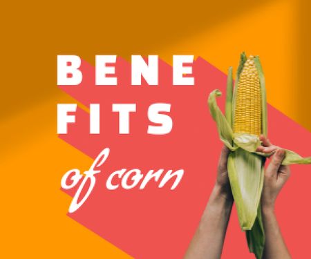 Ontwerpsjabloon van Medium Rectangle van Fresh Corn in Hands