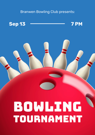 Announcement of Bowling Competition in Club Flyer A7 Design Template