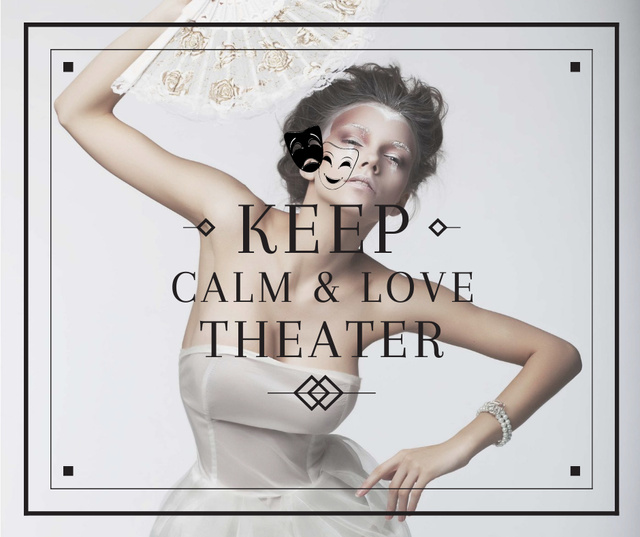 Theater Quote Woman Performing in White Facebookデザインテンプレート