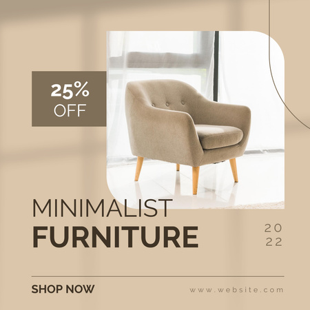 Plantilla de diseño de Anuncio de tienda de muebles con sillón acogedor Instagram 