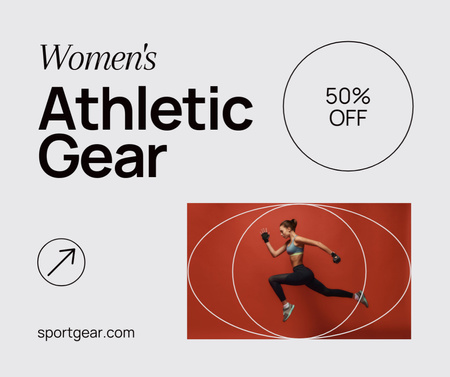 Women's Athletic Gear Ad Facebook Šablona návrhu