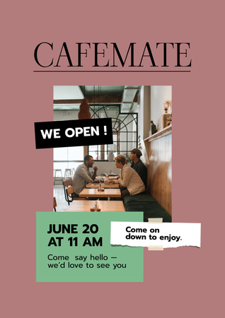 Platilla de diseño Cafe Opening Announcement Poster