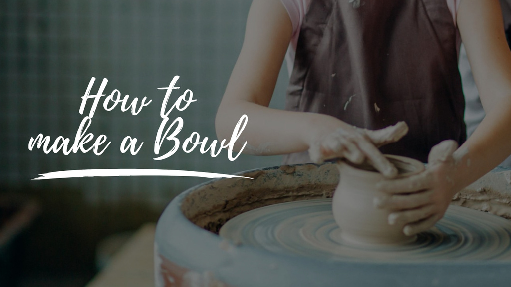 Pottery Workshop Ad Woman Creating Bowl Youtube Thumbnailデザインテンプレート
