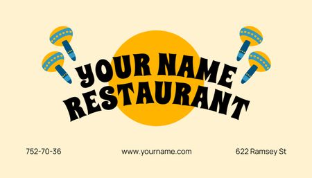 Mexican Restaurant Ad with Attributes Business Card US – шаблон для дизайна