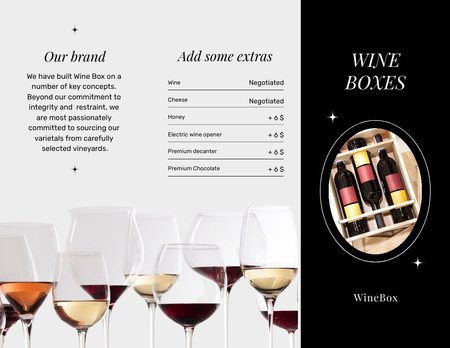 Wine Tasting Announcement with Wine Bottles Brochure 8.5x11in Z-fold Design Template