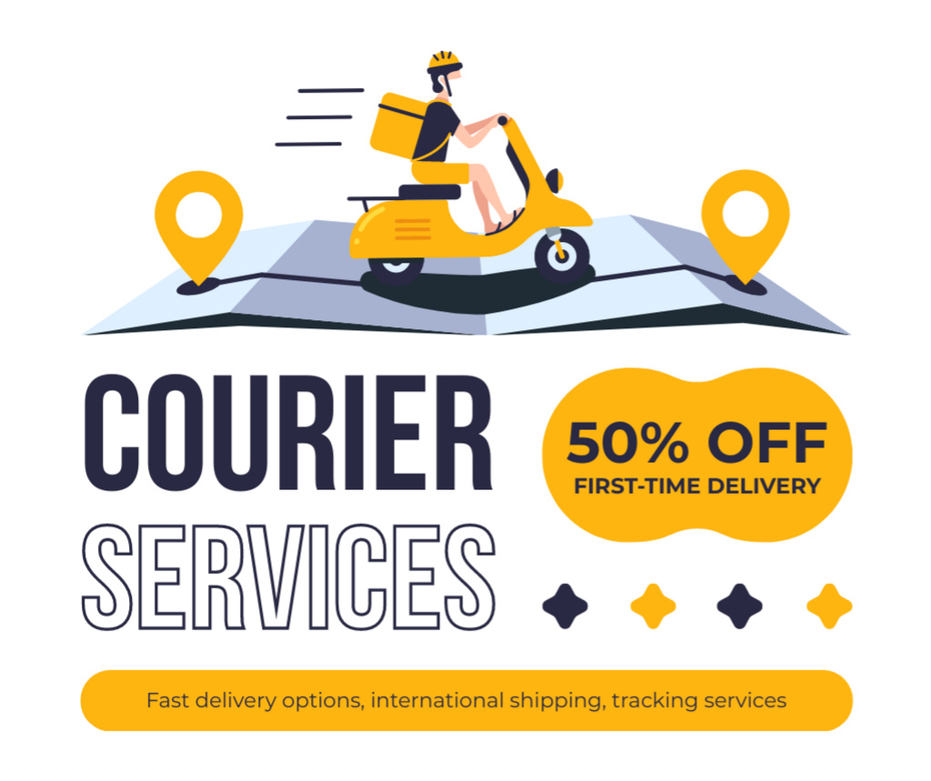 Fast Urban Courier Services Facebookデザインテンプレート