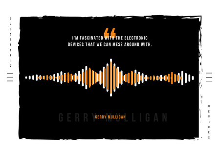 Equalizer Sound Waves Postcard Design Template