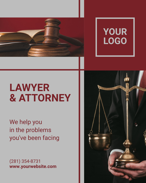 Lawyer Services Ad Instagram Post Vertical Design Template