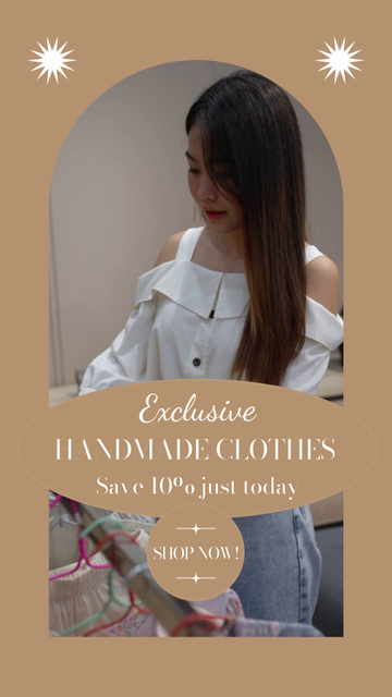 Designvorlage Exclusive Handmade Clothes With Discount für TikTok Video