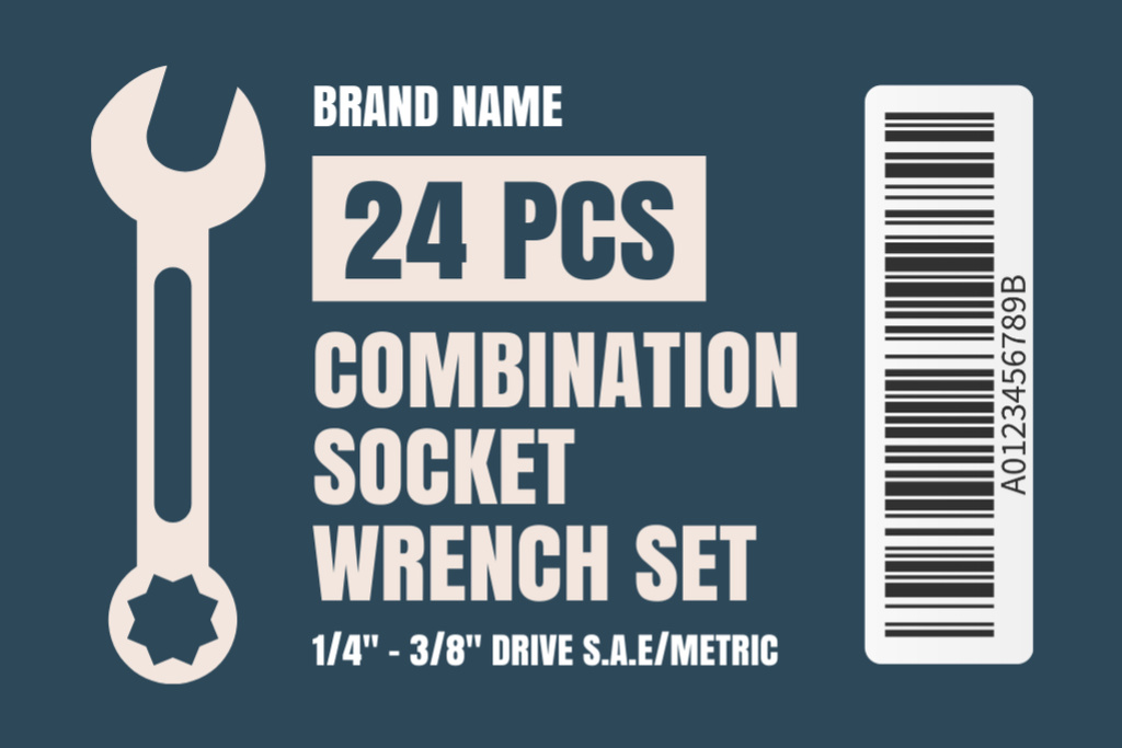 Hand Wrenches Set Label Design Template