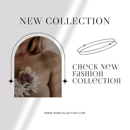 Plantilla de diseño de Lady with Flowers for New Clothing Collection Anouncement  Instagram 