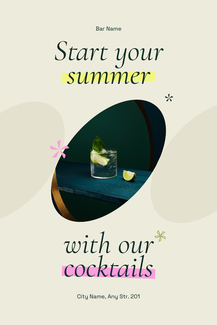 Designvorlage Summer Cocktails Offer für Pinterest
