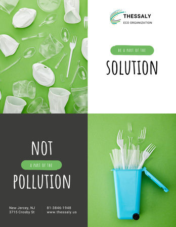 Designvorlage Collage mit Maßnahmen gegen die Verwendung von Plastik für Poster 8.5x11in