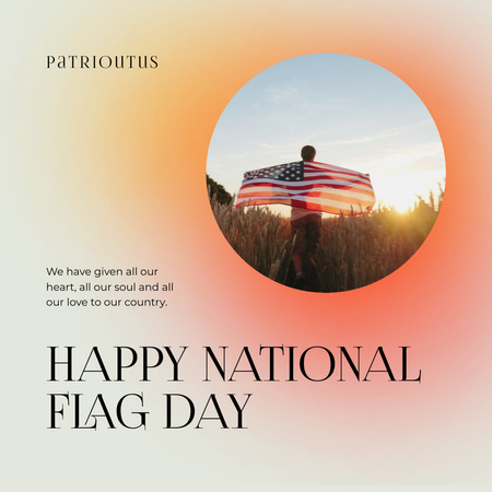 Happy USA Flag Day Celebration Announcement Animated Post Design Template