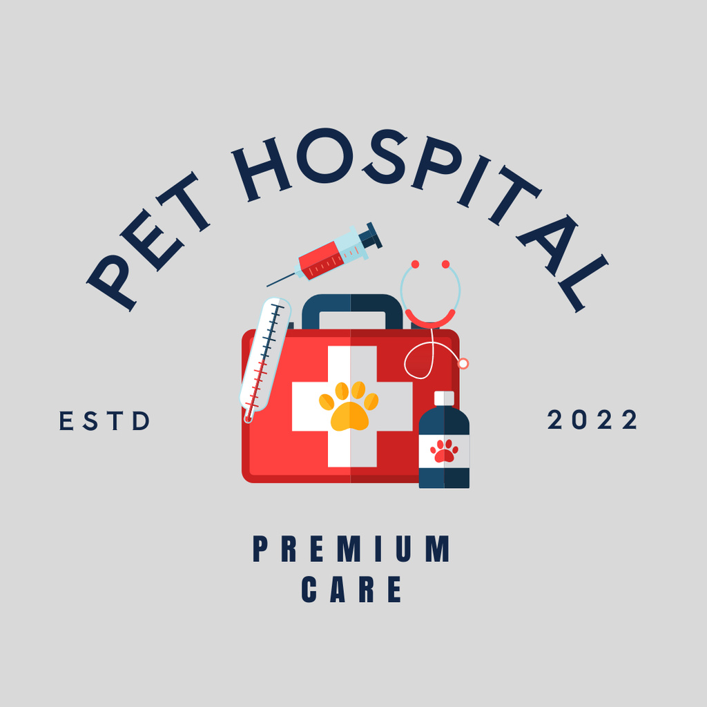 Platilla de diseño Pet Clinic Services Offer Logo 1080x1080px