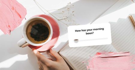 Modèle de visuel Pink Cup of Morning Coffee - Facebook AD