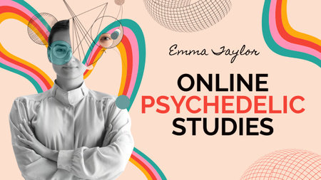 Plantilla de diseño de Online Psychedelic Studies Announcement Youtube Thumbnail 