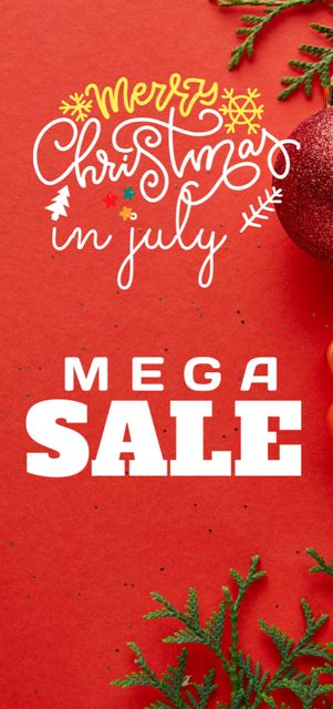 July Christmas Mega Sale Announcement Flyer DIN Large Tasarım Şablonu