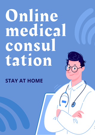 Online Medical Consultation Poster Modelo de Design
