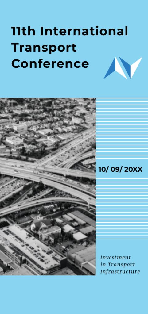 Plantilla de diseño de Transport Conference Announcement with City Traffic Flyer DIN Large 