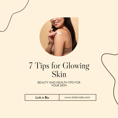 Ontwerpsjabloon van Instagram van Tips om een stralende huid te krijgen