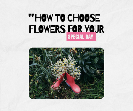 Cute Summer Flowers in Boots Facebook Šablona návrhu