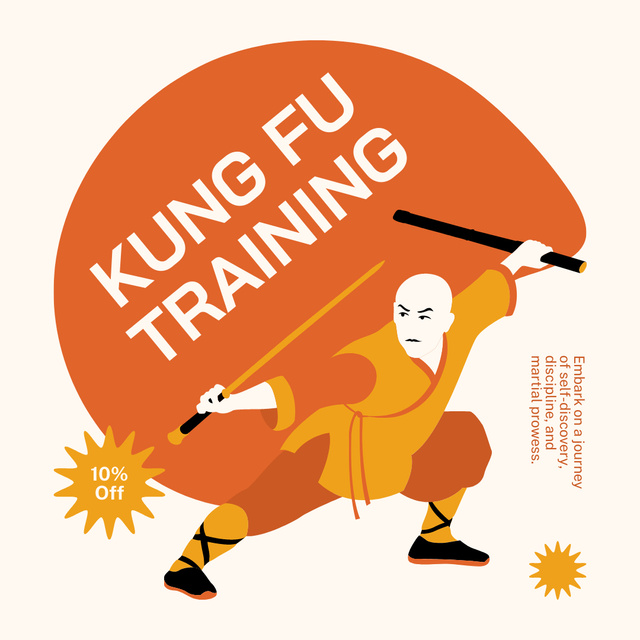 Ad of Kung Fu Training with Discount Instagram tervezősablon