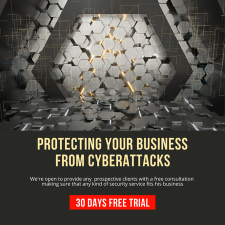 Ontwerpsjabloon van Instagram van Security Business from Cyberattacks