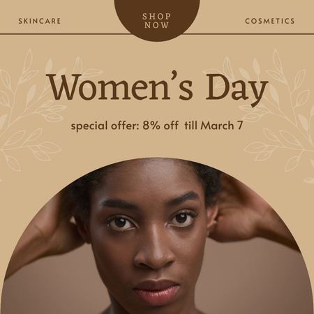 Cosmetics Sale for Women's Day Animated Post Design Template