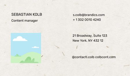 Content Manager contacts Business card Design Template