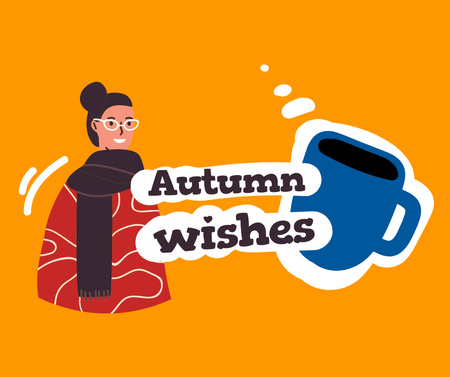 Template di design Autumn Inspiration with Girl and Cup Facebook
