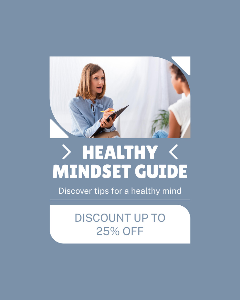 Discount Offer on Healthy Mindset Guide Instagram Post Vertical tervezősablon