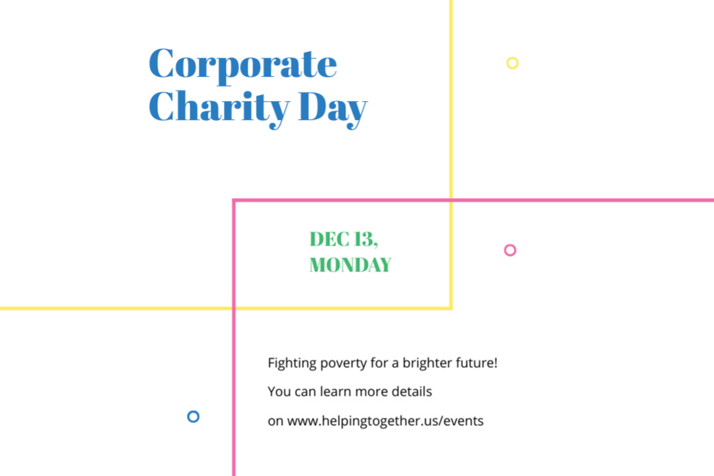 Corporate Charity Day Postcard 4x6in – шаблон для дизайна