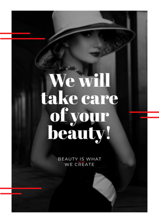 Modèle de visuel Motivational Quote About Beauty And Caring - Postcard A6 Vertical
