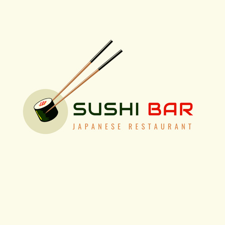 Japanese Restaurant Advertisement Logo Design Template