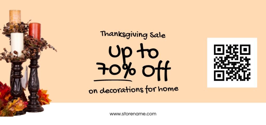 Template di design Thanksgiving Special Discount Offer with Candles Coupon Din Large