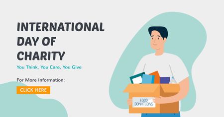International Day of Charity Facebook AD Modelo de Design