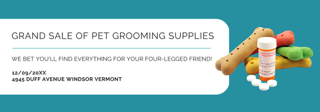 Szablon projektu Pet Grooming Supplies Sale with animals icons Tumblr