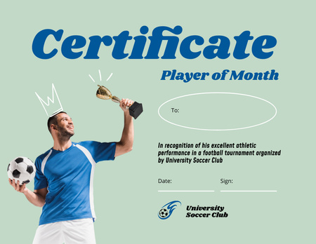 Modèle de visuel Récompense du joueur du mois - Certificate