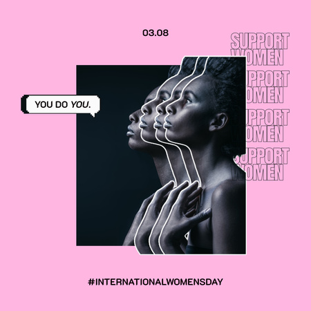 Motivation for Support on International Women's Day Instagram Design Template
