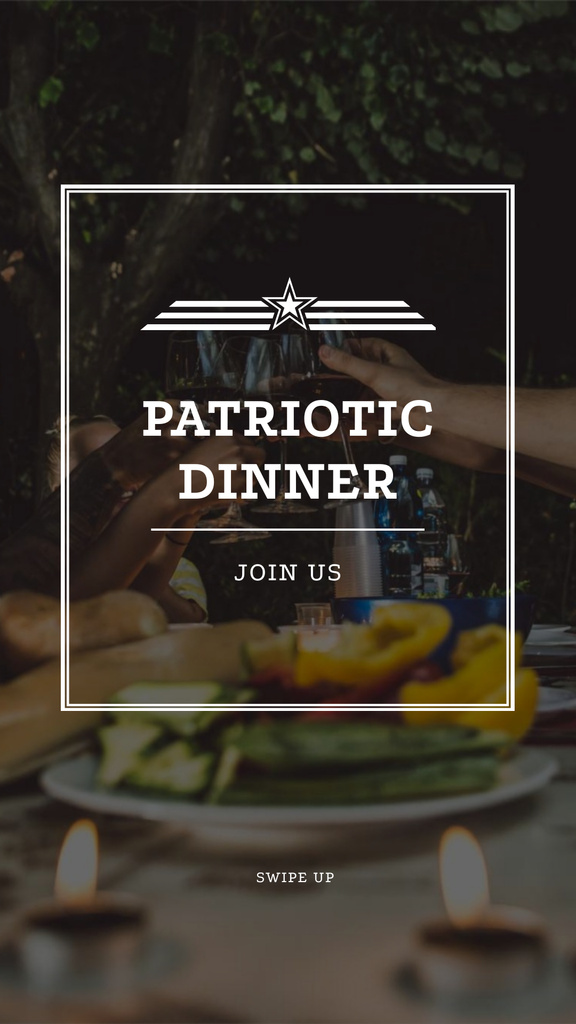 Family on USA Independence Day patriotic Dinner Instagram Story Design Template