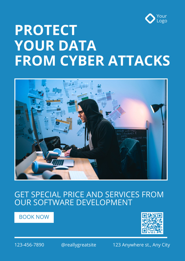 Offer of Protecting Data Services Poster Design Template