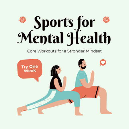 mentális egészség Instagram AD tervezősablon