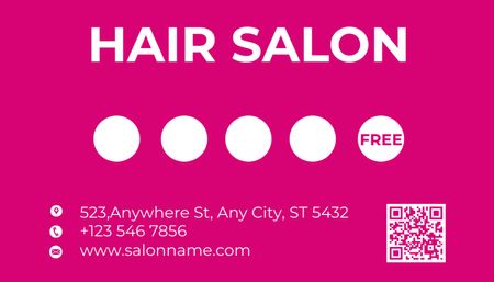 Hair Salon Loyalty Program on Purple Business Card US Design Template