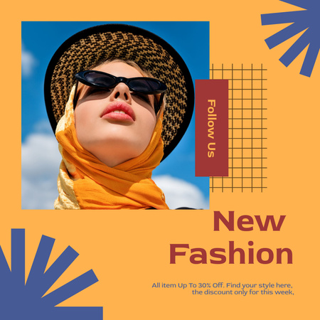 Retro Style in Women's Clothing Instagram Design Template